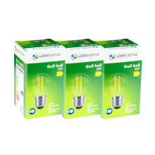 (3 Pack ) LED Filament Light Bulb G45 Golf Ball E27 Screw 5.9w equiv brightness 80w Warm White Mini Globe 2700K Chandelier Energy Saving
