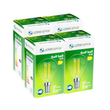 (4 Pack) LED Filament Light Bulb G45 Golf Ball E14 Screw 40w Warm White Mini Globe 2700K Band D Energy Saving