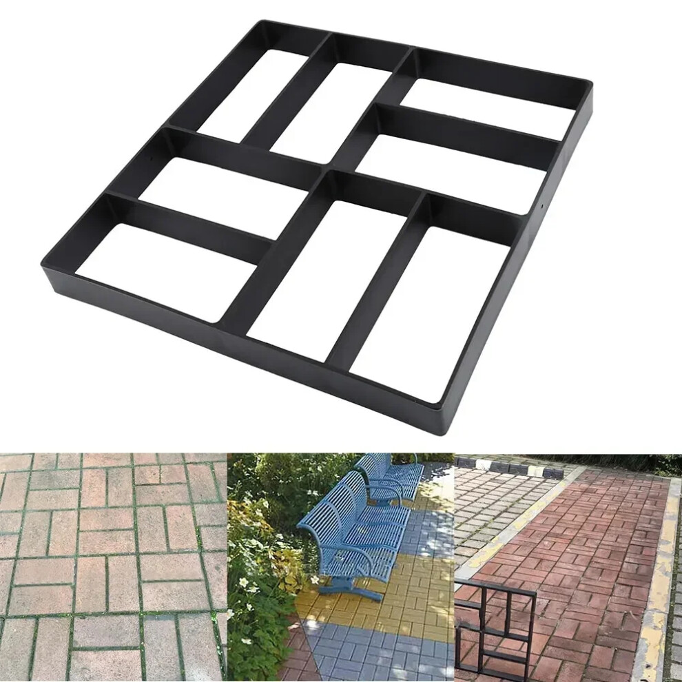 (B) DIY Path Maker Paver Molds Stone Brick Concrete Mold Concrete Cement Walk Garden Path Paving Paver