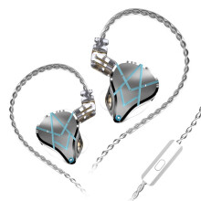 (Silver, With Mic) Wired Earphone 20BA Balanced Armature Units Stereo Bass DJ Monitor Earbuds Noise Cancelling 3.5mm Sport Headphone Headset