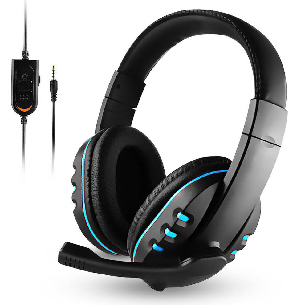 (Blue) Wired Stereo Bass Surround Gaming Headset For Pc Laptop Headphone With Microphone Blue 6112212290385