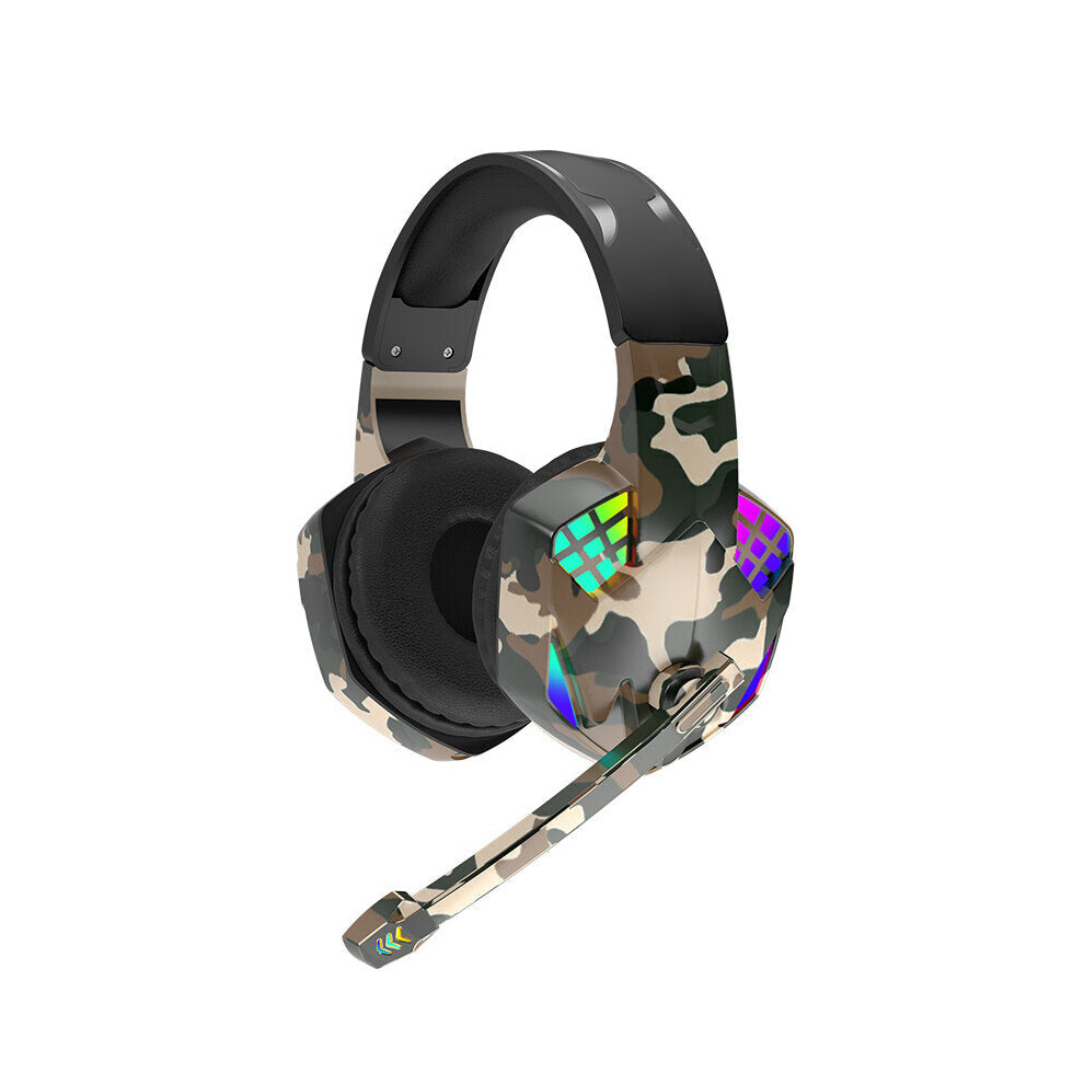 (Camouflage) Wired Headphones Gaming Headset Hi-Fi Stereo With Mic For Laptop Desktop Computer Video