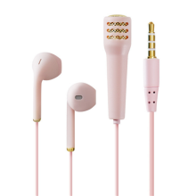 (Pink) Singing Earphone Microphone Practice Singing Artifact Live Broadcast Shocking Sound Wired Earpiece Earbud 1.2m Length 3.5mm Plug