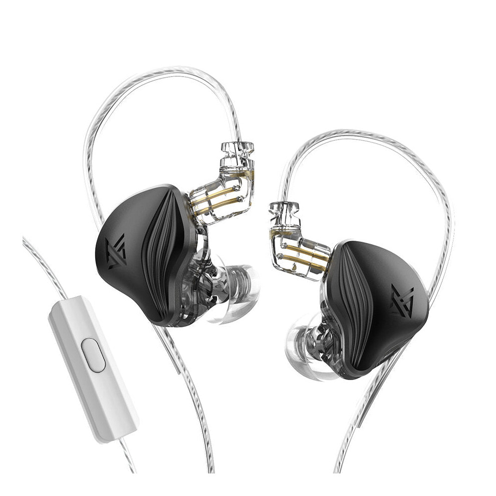 (Black, With Mic) Static Electrostatic Driver Dynamic Drive Earphone Hi-Fi Bass Earbud Sport Noise Cancelling Headset KZ EDX PRO ZSN PRO