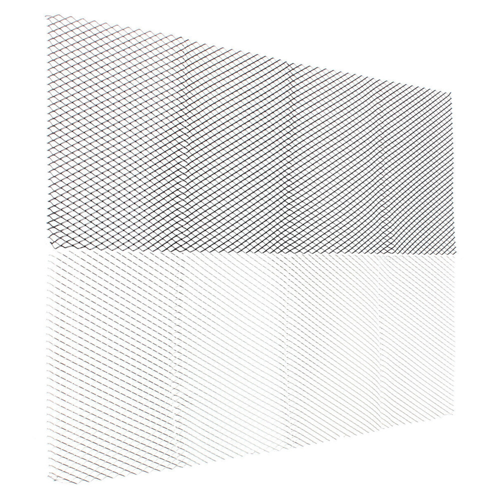 () Universal Aluminum Car Vehicle 40"X13"/ 10033Cm Black/ Body Grille Net Mesh Grill Section Silver/Black 4250937606592