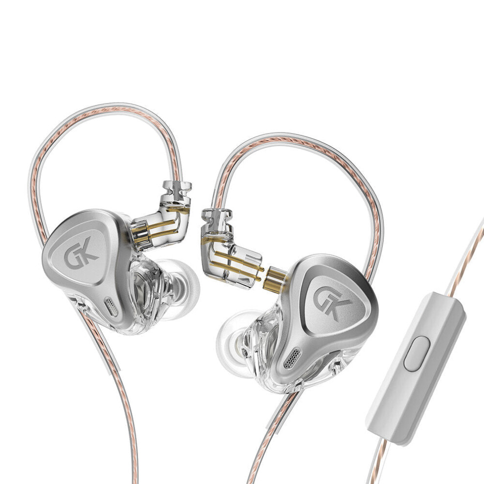 (Silver, With Mic) Metal In-Ear Headphones Hi-Fi Bass Music Earbud Headset Noise Cancelling Sport Monitor Earphones for G1 EDX ZST ZEX MT1 ZSN DQ6