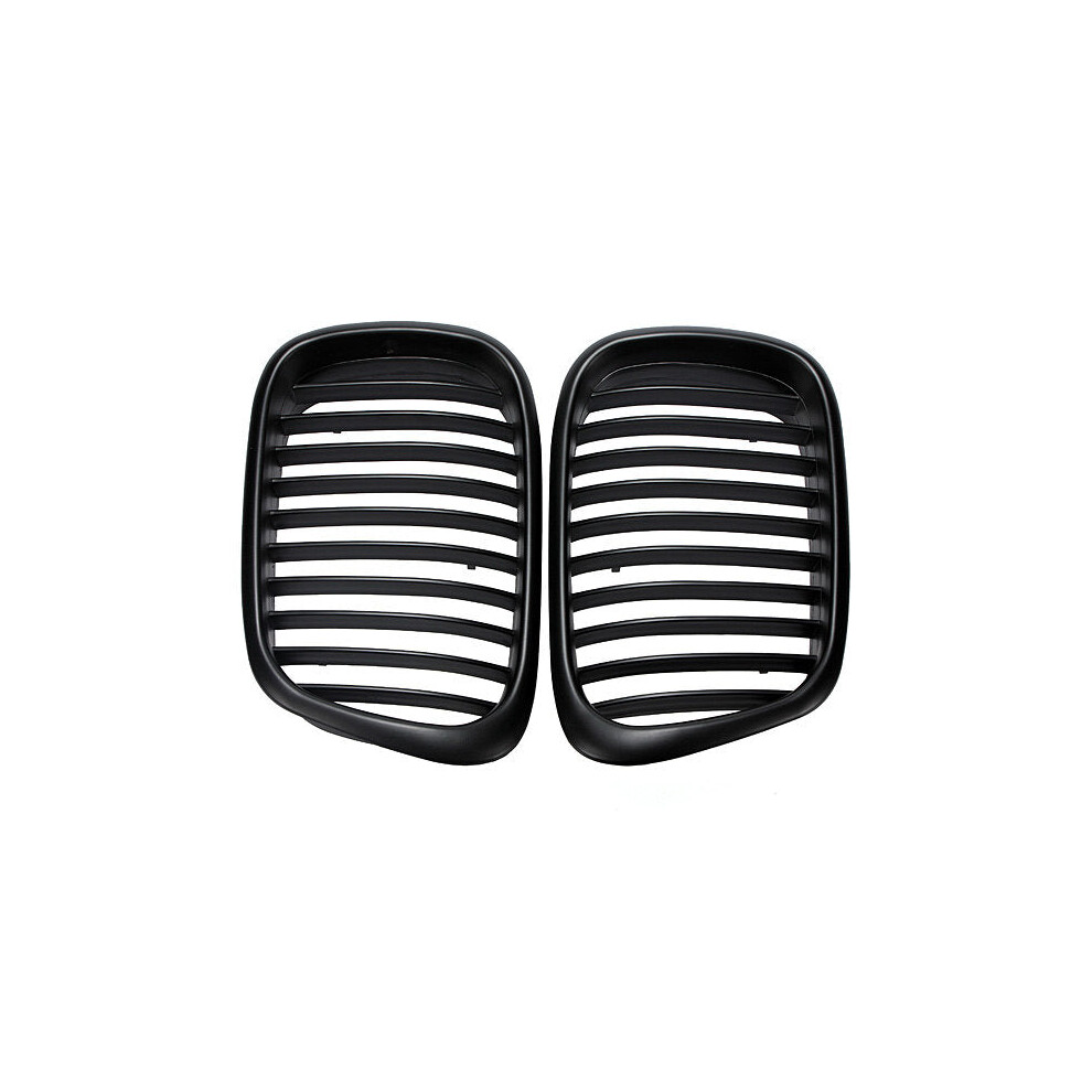 Pair Front Grille Grill Black For BMW E39 5 Series