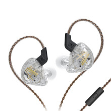 (Transparent, With Mic) In Ear Earphone Metal Headphones Wired Earbuds Deep Bass Headset Noise Cancelling IEM KZ EDX ZST ZSN PRO ZST X