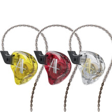 (Red, With Mic) In Ear Earphone Metal Headphones Wired Earbuds Deep Bass Headset Noise Cancelling IEM KZ EDX ZST ZSN PRO ZST X