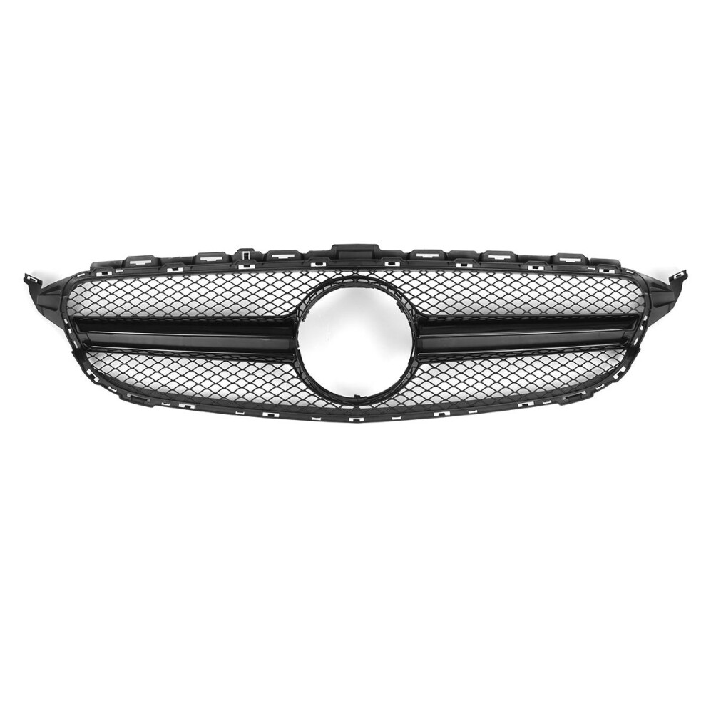 Gloss Front Bumper Mesh Grille Grill For Mercedes C-Class Black 4250937559980
