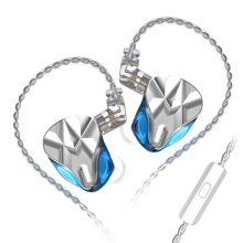 (Blue, With Mic) Earphone 10BA Balanced Armature Hi-Fi Sound Noise Cancelling Sport Monitors Headphone 3.5mm Wired Earbuds
