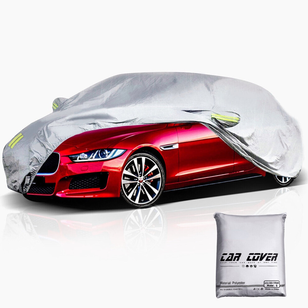(Xs) Car Cover Outdoor Sedan Cover Waterproof Windproof All Weather Scratch Resistant Outdoor Uv Protection With Adjustable Buckle Straps 4250937607995