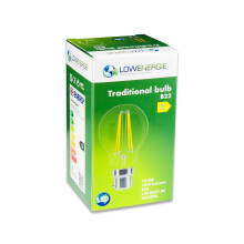 (1 Pack) LED Filament Light Bulb A60 GLS Traditional Bulb B22 Bayonet 10.5w equiv brightness 150w Warm White 2700K Energy Saving