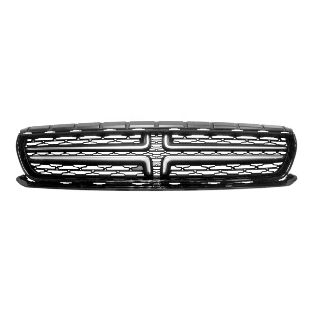 Black & Silver ABS Front Upper Bumper Grill Grille For Dodge Charger