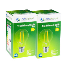 (2 Pack) LED Filament Light Bulb A60 GLS Traditional Bulb B22 Bayonet 10.5w equiv brightness 150w Warm White 2700K Energy Saving