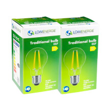 (2 Pack) LED Filament Light Bulb A60 GLS Traditional Bulb E27 Screw 10.5w equiv brightness 150w Warm White 2700K Energy Saving