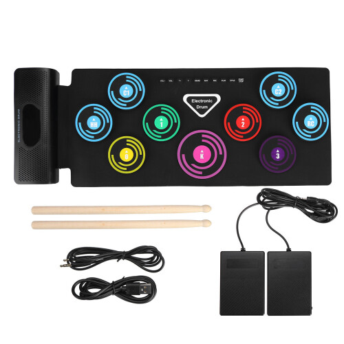 Folded Silicone Electronic Drum Thicken Drum With MIDI 1