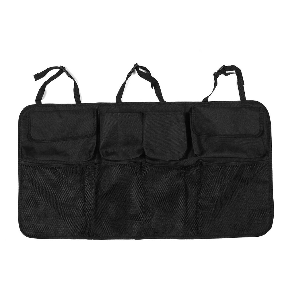 (Black) Universal Auto Car Trunk Seat Back Organizer Rear Storage Bag Mesh Net Pocket Black 4250937611046
