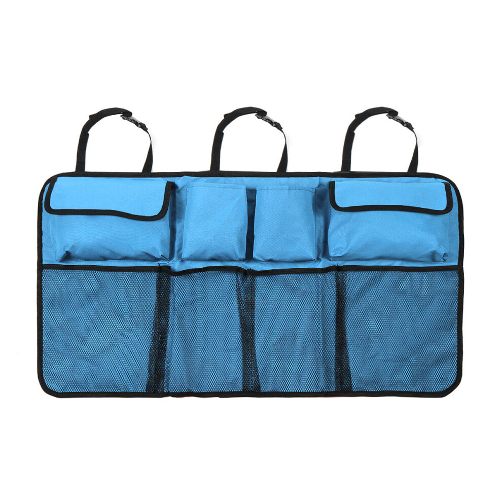 (Sky Blue) Universal Auto Car Trunk Seat Back Organizer Rear Storage Bag Mesh Net Pocket Sky Blue 4250937611053