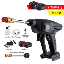 (Two Batteries) 388VF Cordless Portable High Pressure Car Washer Cleaner Car Washing Guns