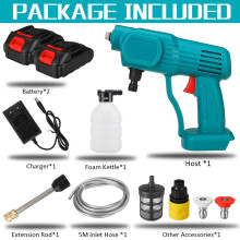 (2 Batteries & 1 Chager) High Pressure Cordless Washer Spray washer Water Cleaner For Makiita 18V Battery