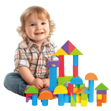 100 Pack EVA Foam Building Blocks Educational Pre School Toy