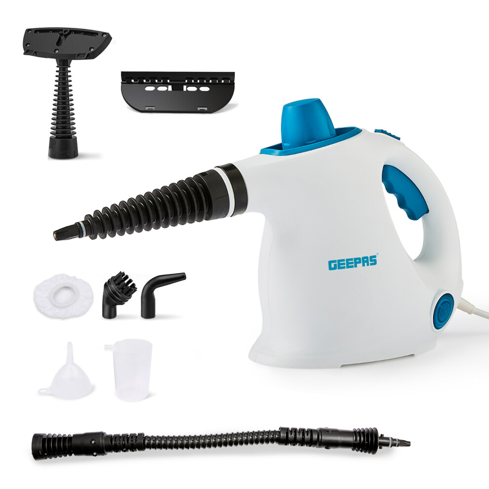 GEEPAS Handheld Steam Cleaner, 1050W Motor - 9 Accessories, Child Lock