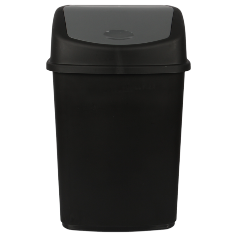 (Black Bin - Anthracite Lid) Jolie Max 35L Large Swing Top Kitchen Bin. Plastic Dustbin with Flip Top Lid.
