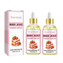 2PCS Body Juice Oil, Body Juice Oil Strawberry Scent, Strawberry Shortcake Body Oil, 120ml Body Skin Tightening Massage Oil for Women