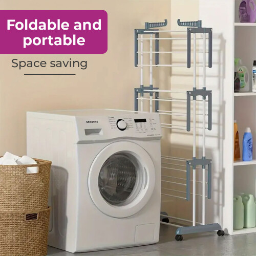 NEO (White) Neo 4 Tier Folding Clothes Horse Drying Rack 2