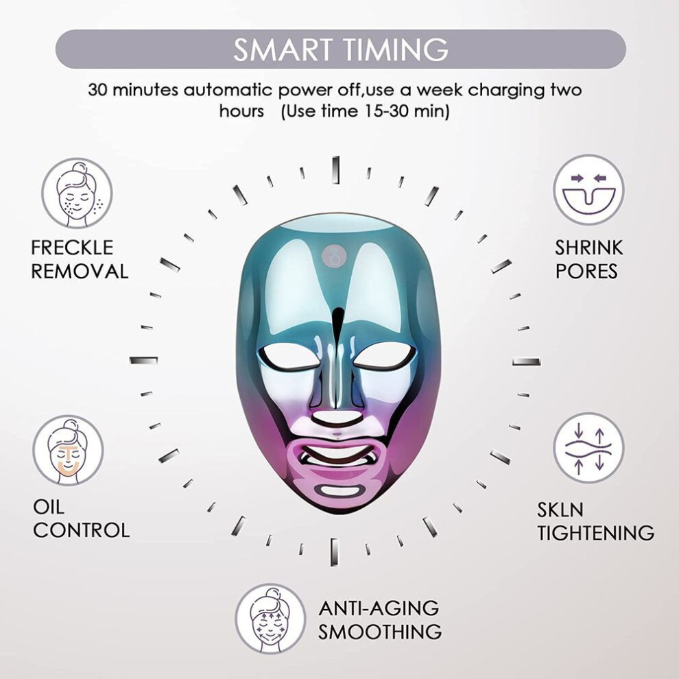 7 Colors Light Led Facial Mask Korean Photon Therapy Face Mask Red Light Therapy Acne Wrinkle Removal Beauty Skin Care
