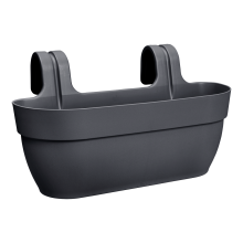 Balkonblumenkasten - VIBIA CAMPANA EASY HANGER LARGE - Kunststoff - Anthrazit - 46x24x26,5cm - 100% recycelt - ELHO