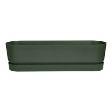 ELHO Jardinière ovalada GREENVILLE - Ø49 x 19,8 x 18,4 cm - Plástico reciclado - Resistente al hielo - Negro