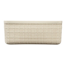 Jute Small Basket Off White Durable Plastic Compact Storage for Home Office Use
