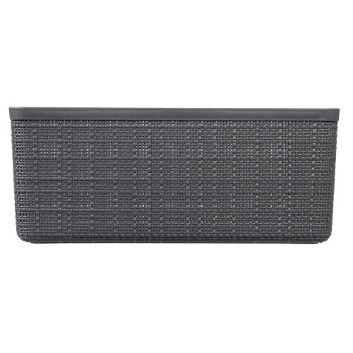 Jute Medium Basket Grey Durable Plastic Storage for Home Office and Pantry Use