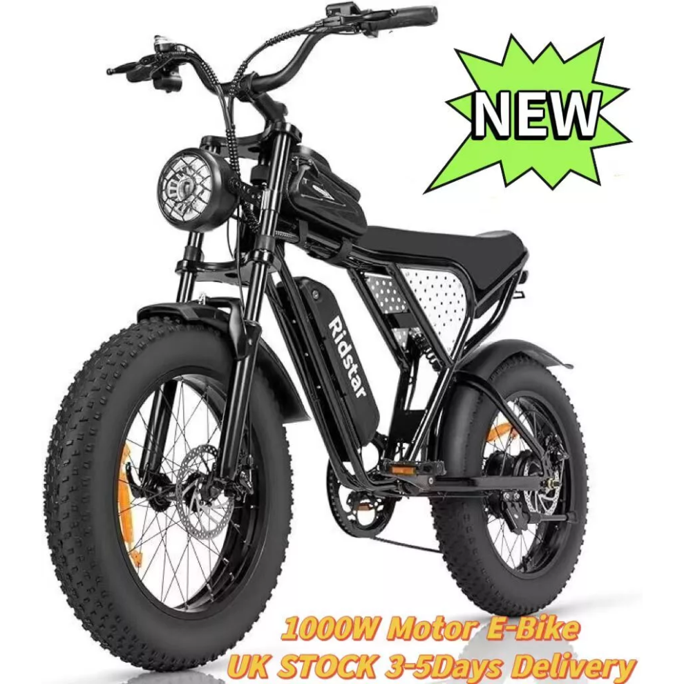 RIDSTAR Q20 Mini Electric Bike 20" Tires 1000W Motor 48V 15Ah B