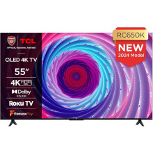 TCL 55RC650K 55-inch QLED Pro Television, 4K Ultra HD, Roku TV (Smart TV with Dolby Vision & Audio, HDR 10+, compatible with Google assistant & Alexa)