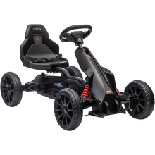 HOMCOM Children Pedal Go Kart, Kids Ride On Race with Adjustable Seat, Swing Axle, Shock Absorption EVA Tyres, Handbrake, for Ages 3-8 Years, Black