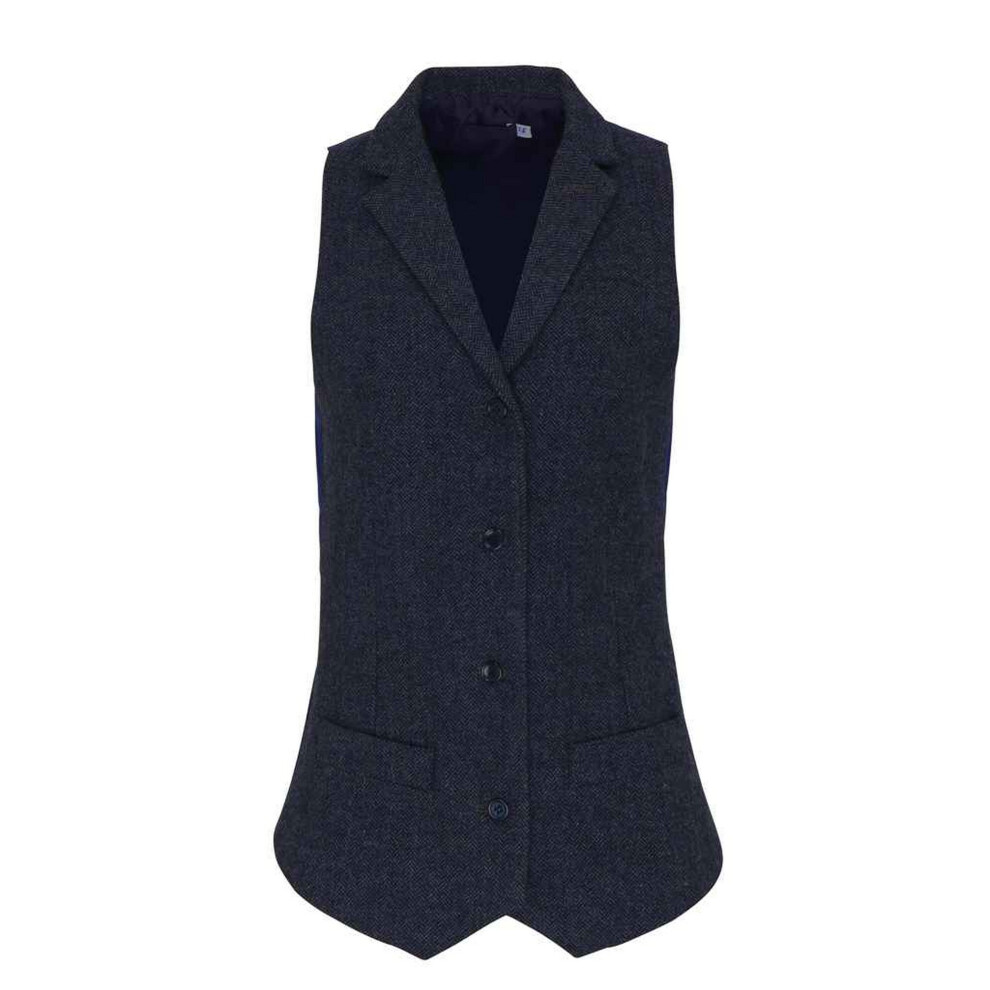 (10 UK, Navy) Premier Womens/Ladies Herringbone Waistcoat