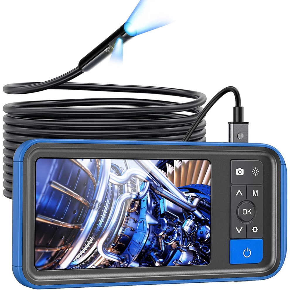 Teslong Dual Lens Endoscope Camera, 4.5 Inch Screen Inspection Camera, 1080P Borescope Camera With Lights, Waterproof Sewer Camera 8000000010995