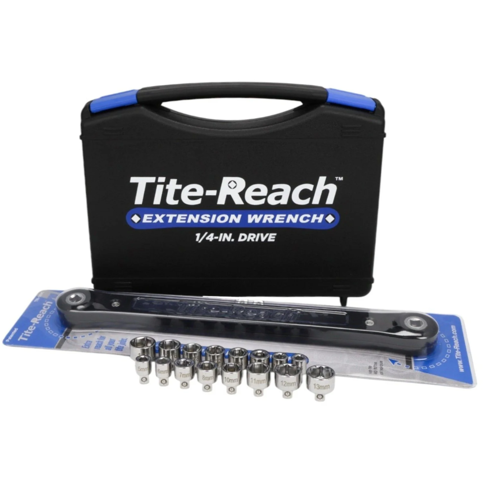 Tite-Reach 1/4" Pro Socket Extension Wrench & Socket Set Combo Pack Size 1