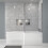 NES Home Modern Bathroom L-shape Shower Right Hand Bath Screen And Front Panel 6