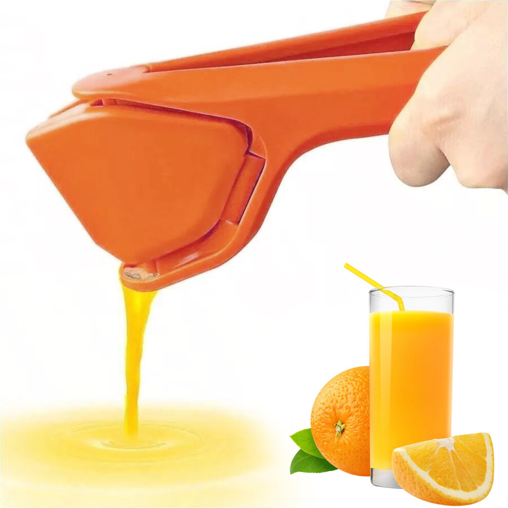 Orange/Yellow (Orange) Yellow Manual Lemon Juicer, Foldable & Durable, Easy Squeeze
