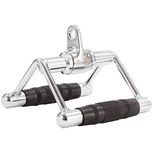 RIP X Triangle Seated Row Bar Cable Crossover V Handle Textured Grip Attachment
