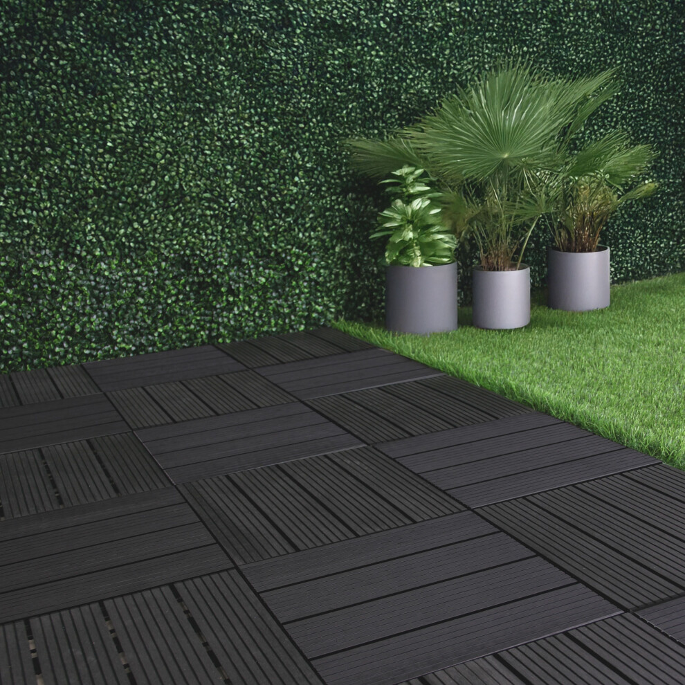 (Grey, 36) Waterproof Decking Tiles 30x30cm for Outdoor  Garden Patio, Pavements, Balcony Flooring, and Hot tub areas