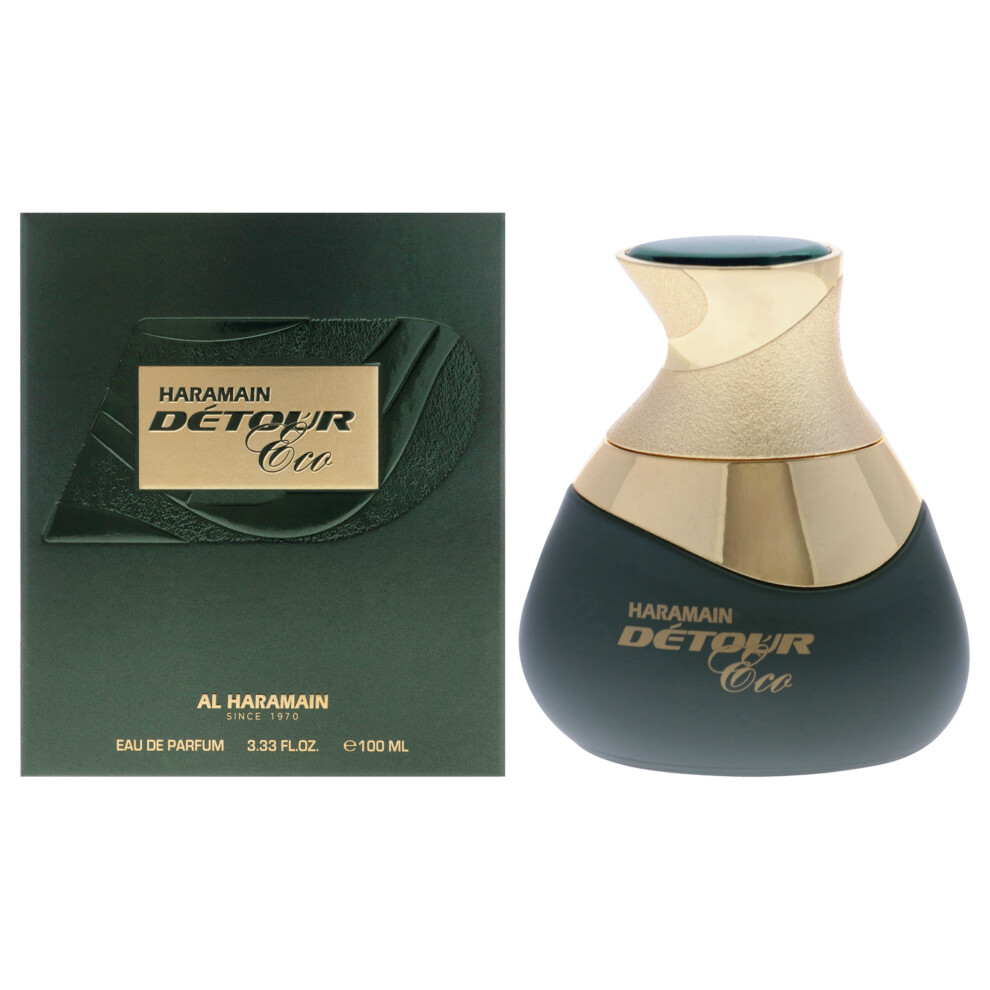Al Haramain Detour Eco for Unisex - Arabian Perfume for Women and Men - Long Lasting Arabic Perfume - Woody Spicy Fragrance - Eau de Parfum - 3.3