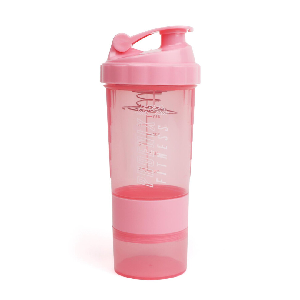 Phoenix Fitness Pink 500 Protein Shaker Bottle