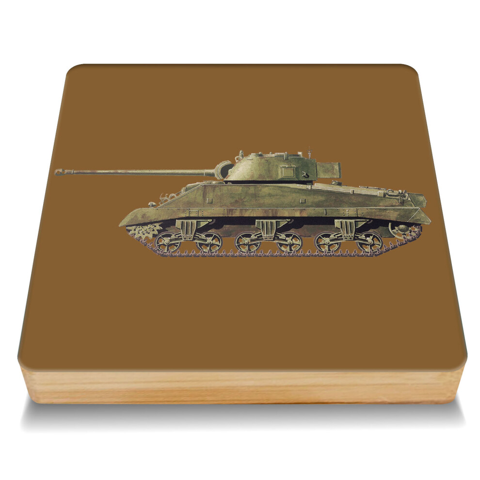 Coach House Outfitters Brown Tanks Bamboo Drinks Coaster