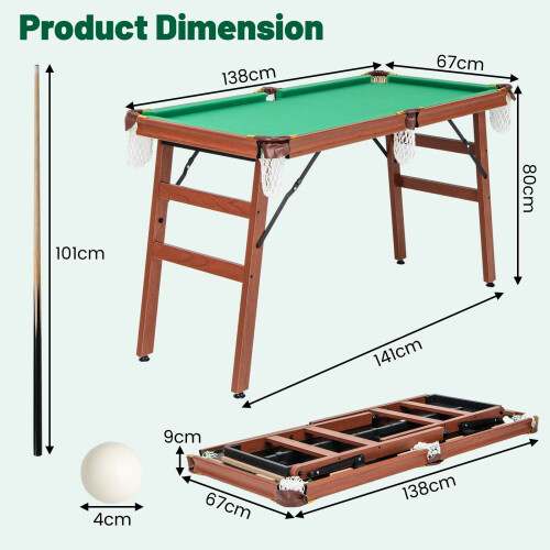 Costway Folding Pool Table Set Portable Billiards Table Game w/ Foldable Legs 1