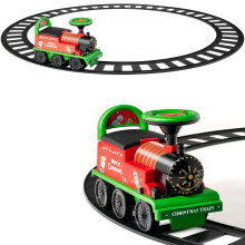 Kids Ride On Train Electric Ride On Toy with 16 Pieces Tracks-Green